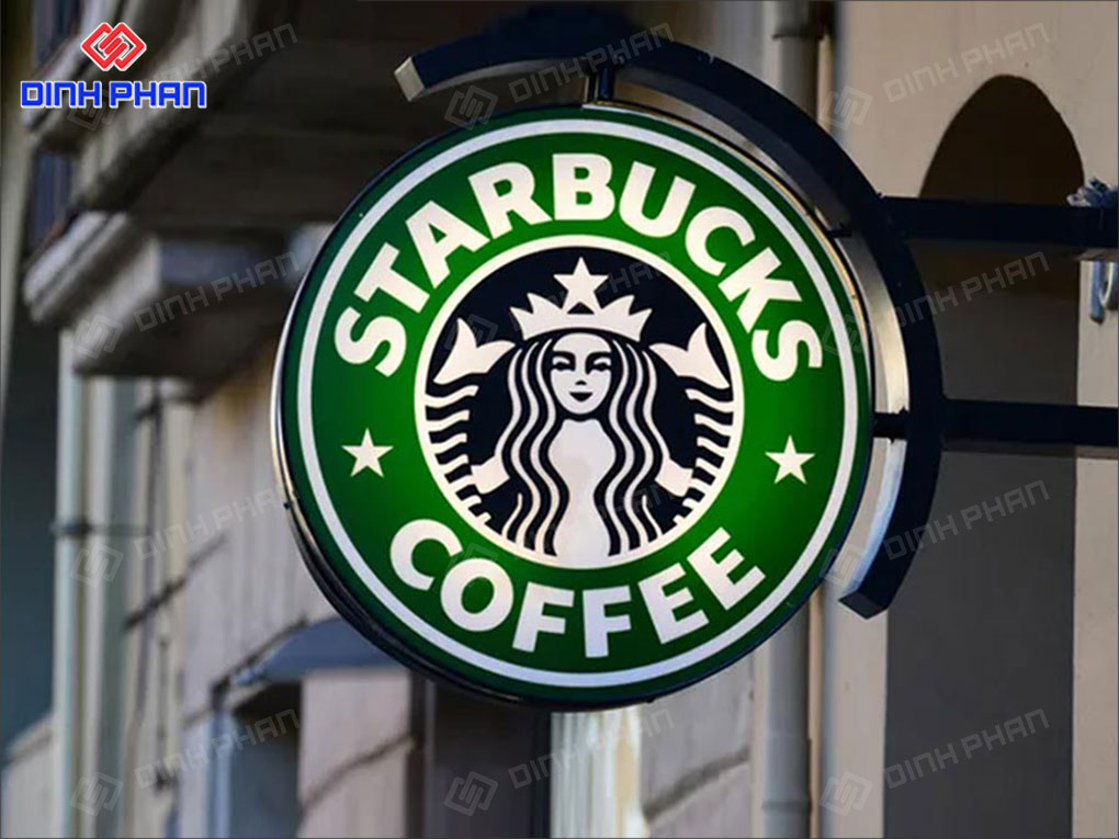 Bảng hiệu hộp đèn cà phê Starbucks