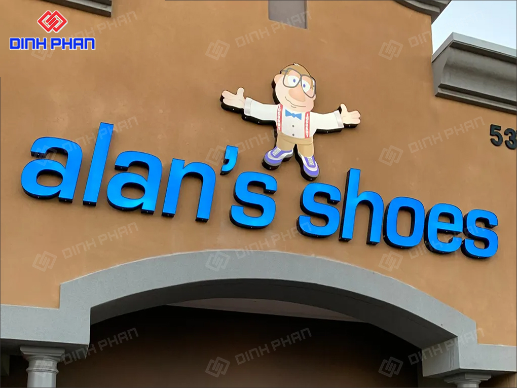 Bảng hiệu cho shop giày dép chữ nổi