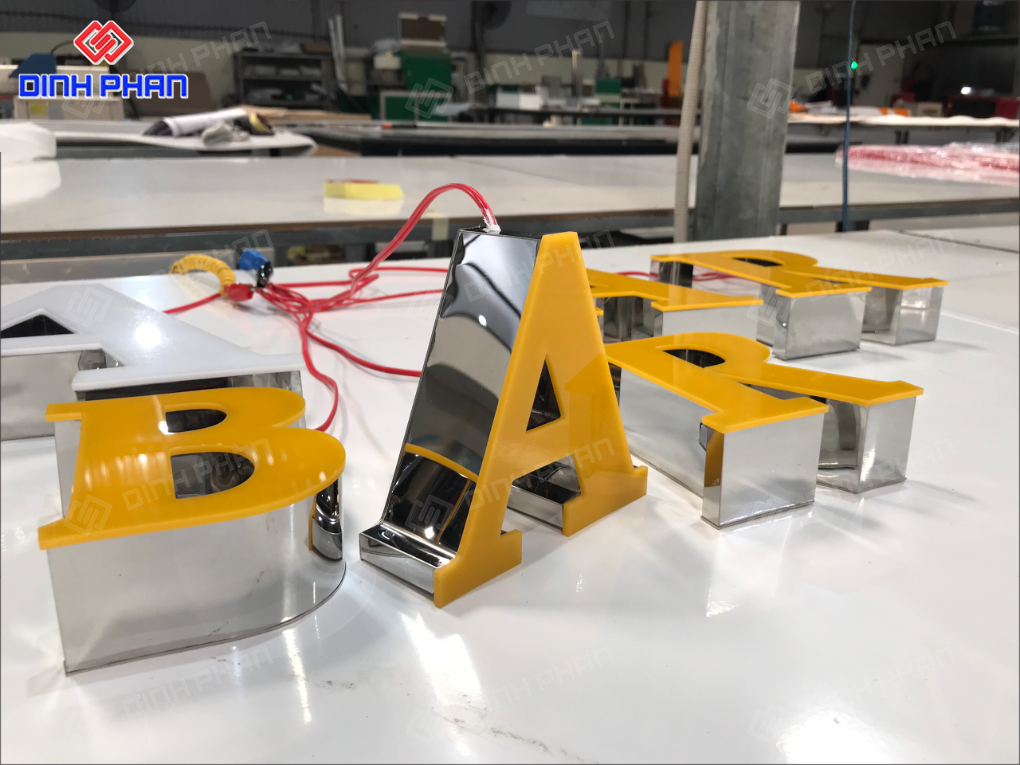 Chữ inox sáng mặt cao cấp: Bảng hiệu sang trọng, bền đẹp Chữ inox sáng mặt