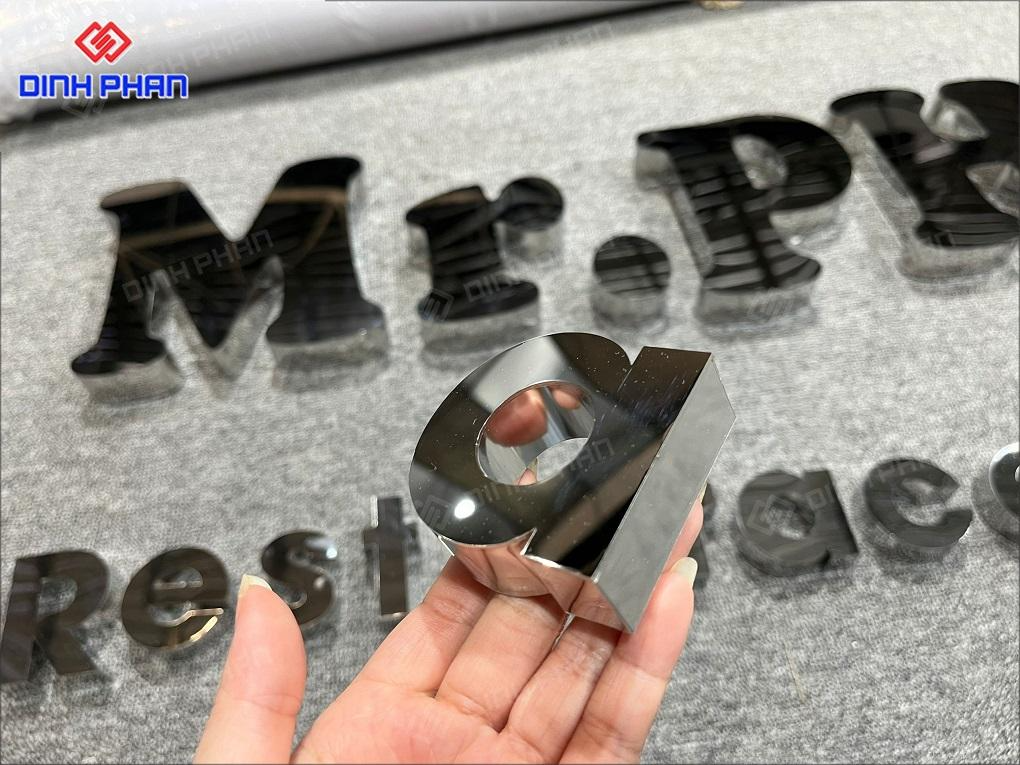 Chữ inox trắng mờ