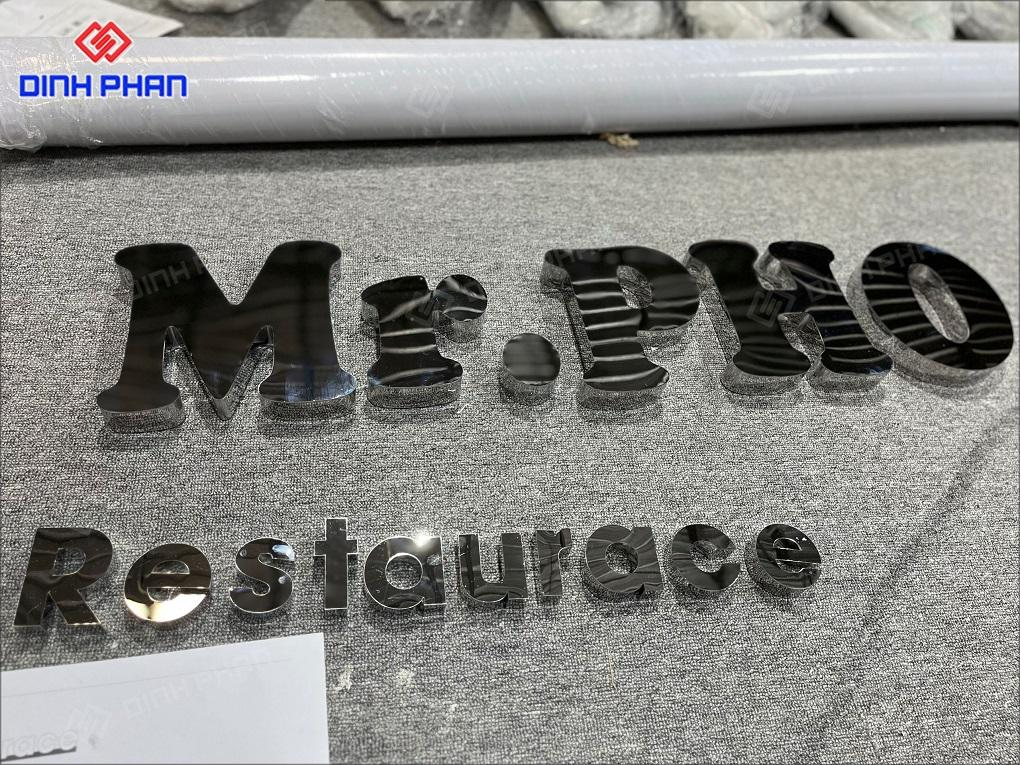 Chữ inox trắng mờ