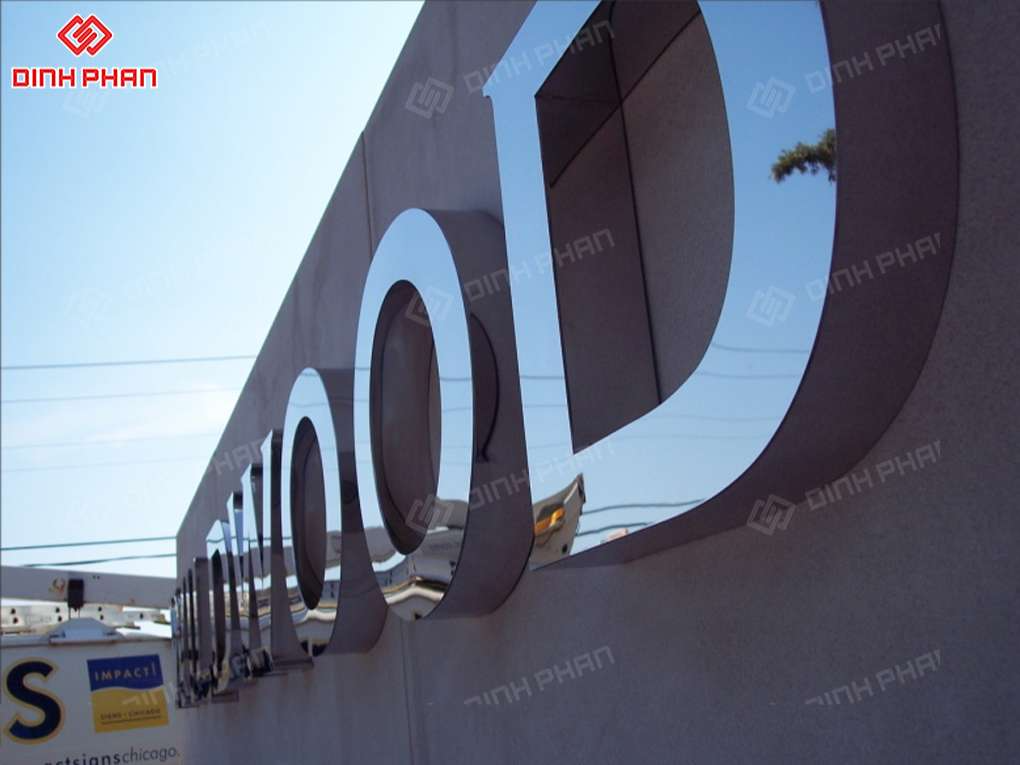 Chữ inox trắng mờ