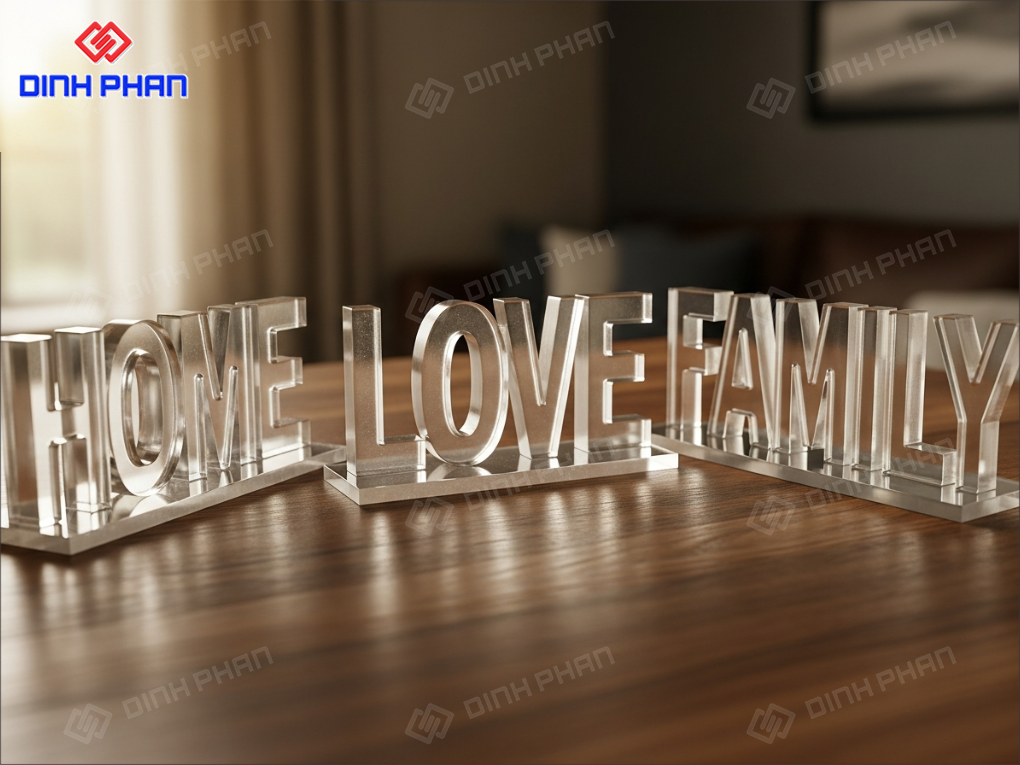 Chữ mica để bàn