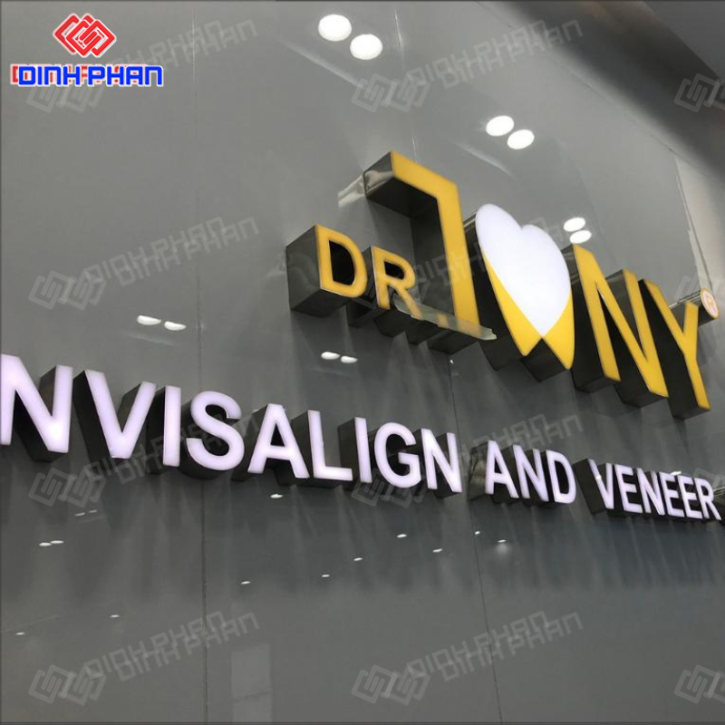 Chữ alu dán tường nhiều màu, thiết kế theo yêu cầu Chữ alu dán tường