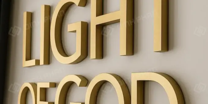 Chữ alu vàng xước