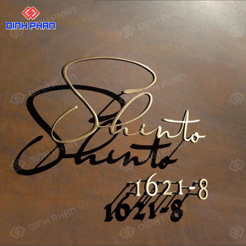 Chữ alu vàng xước