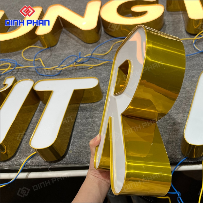 Gia công chữ nhôm vàng gương uy tín, chất lượng giá rẻ Chữ nhôm vàng gương