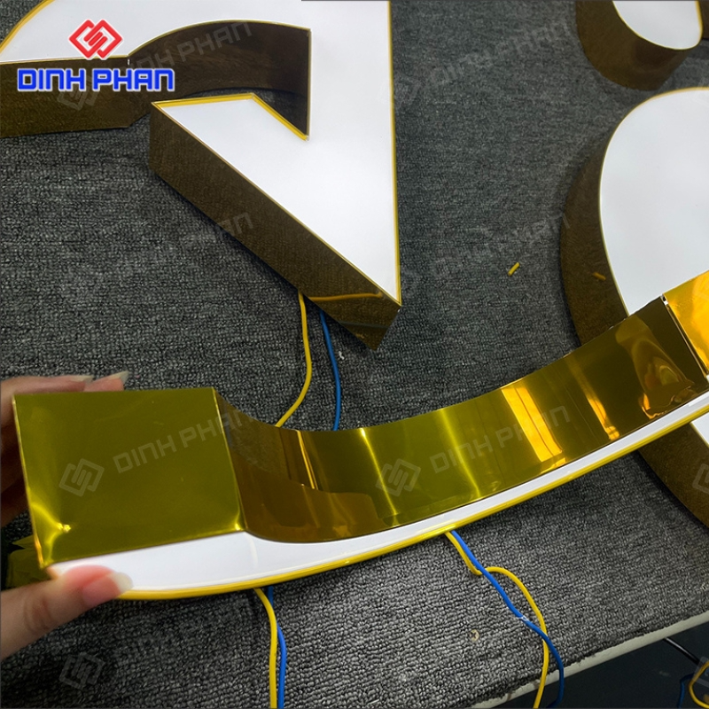Gia công chữ nhôm vàng gương uy tín, chất lượng giá rẻ Chữ nhôm vàng gương