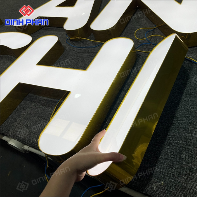 Gia công chữ nhôm vàng gương uy tín, chất lượng giá rẻ Chữ nhôm vàng gương