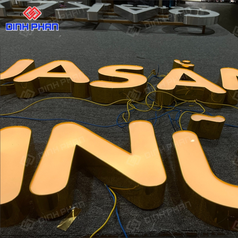 Gia công chữ nhôm vàng gương uy tín, chất lượng giá rẻ Chữ nhôm vàng gương