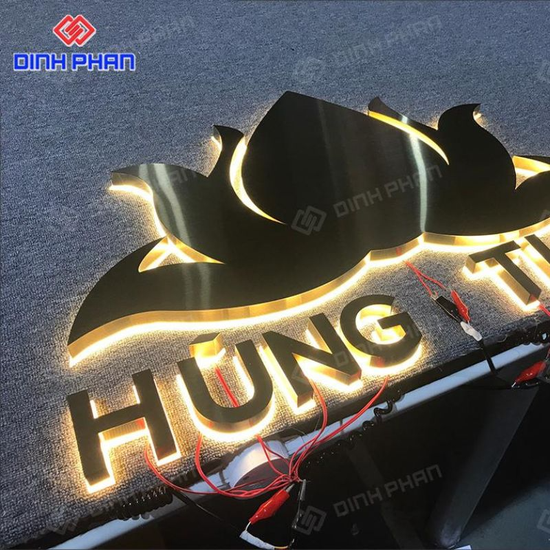 Gáy uốn chữ nhôm vàng xước chất lượng Chữ nhôm vàng xước