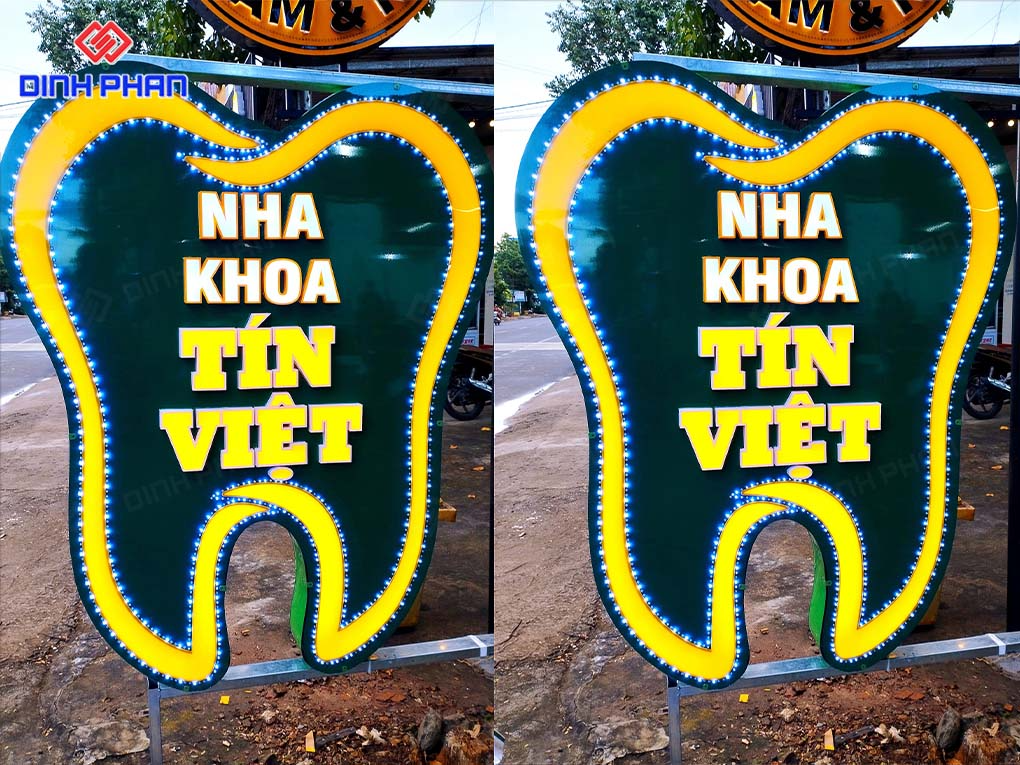 Chữ nổi mica đèn LED