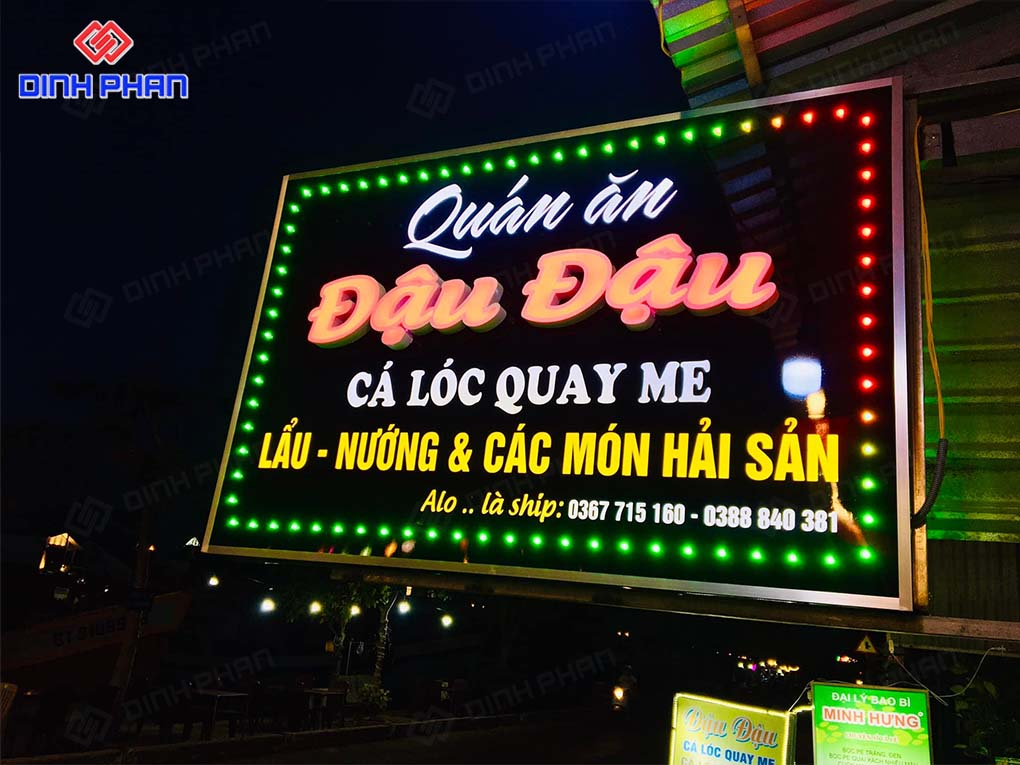 Chữ nổi mica đèn LED