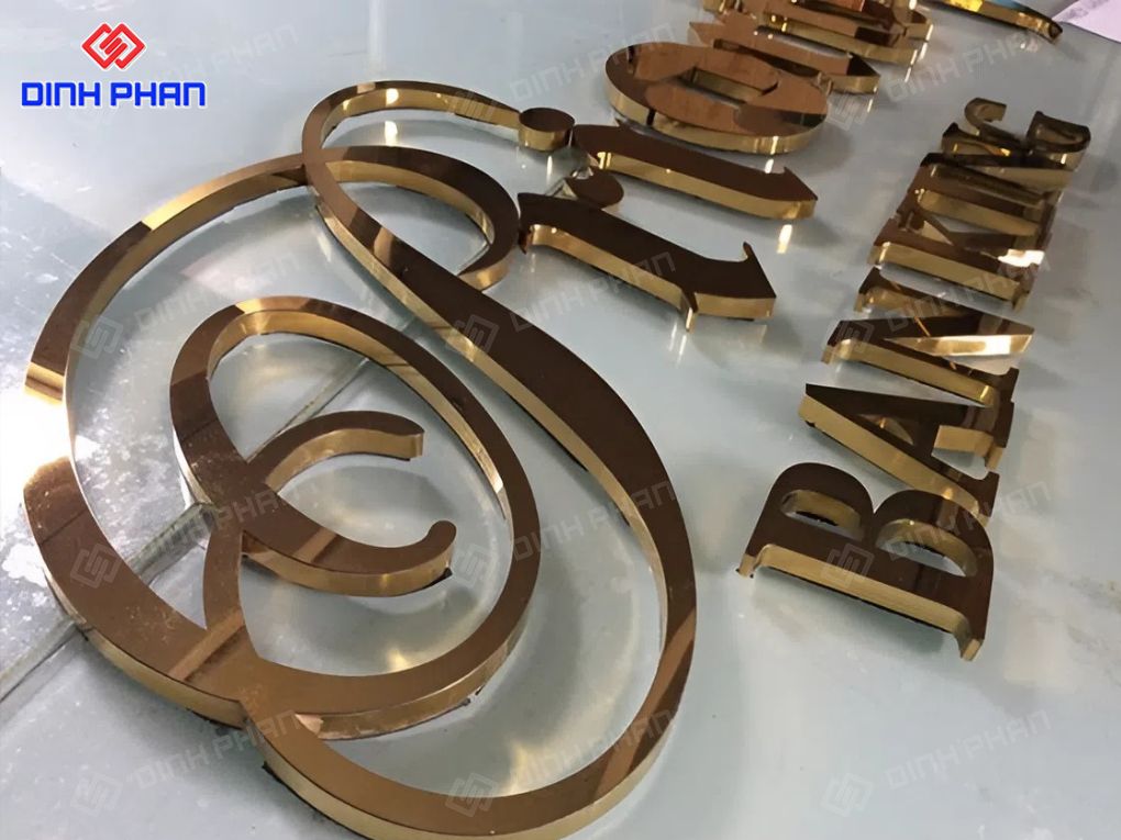 Chữ Inox Mạ Đồng Đẹp, Sang Trọng, Gia Công Theo Yêu Cầu Chữ inox mạ đồng
